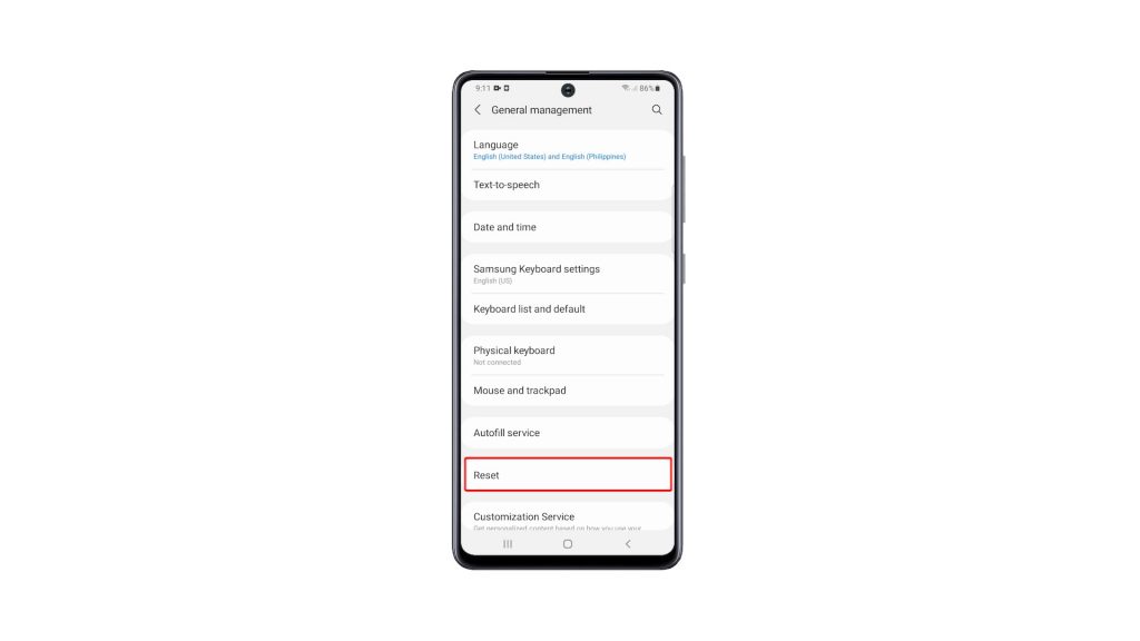 reset network settings galaxy a51 3