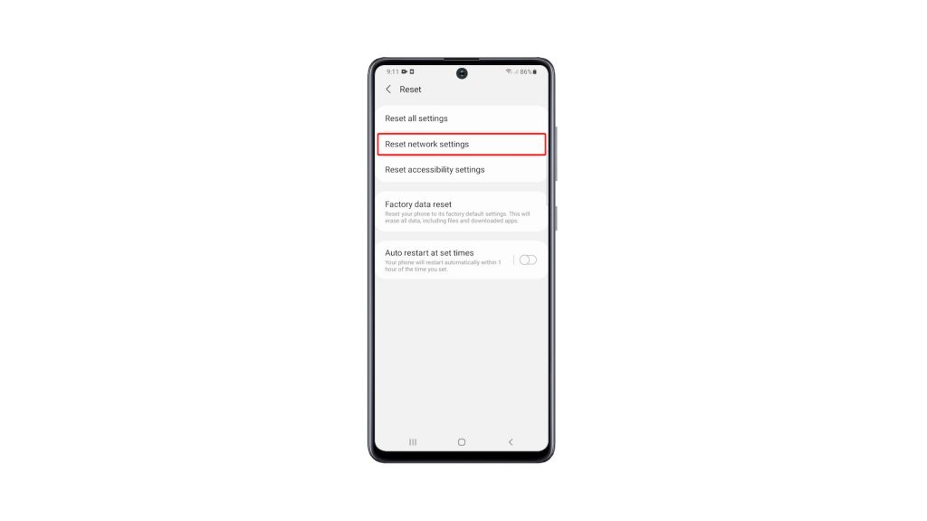 reset network settings galaxy a51 4
