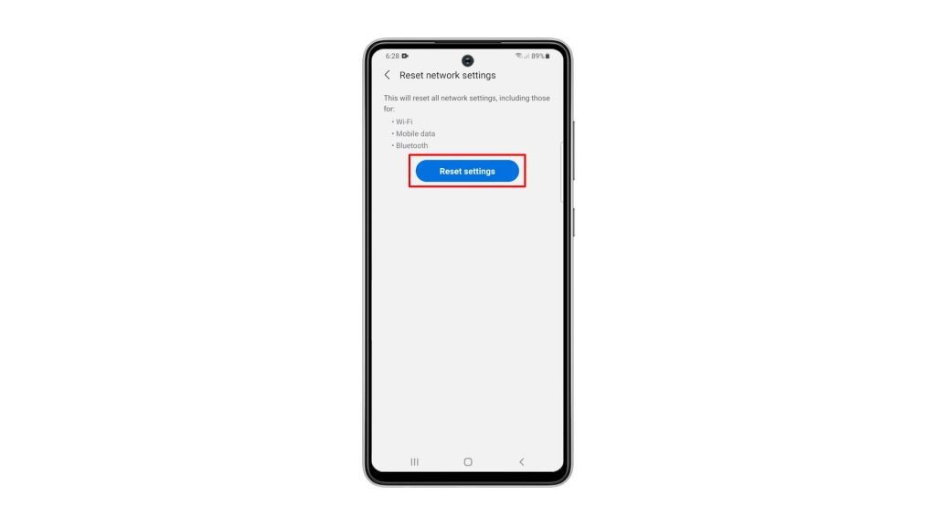 reset network settings galaxy a52 6