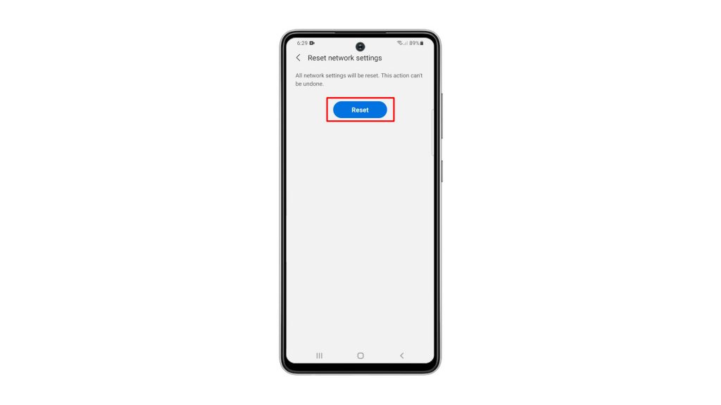 reset network settings galaxy a52 7