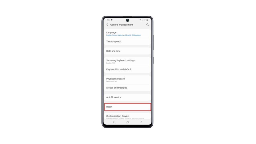 reset network settings galaxy a71 3