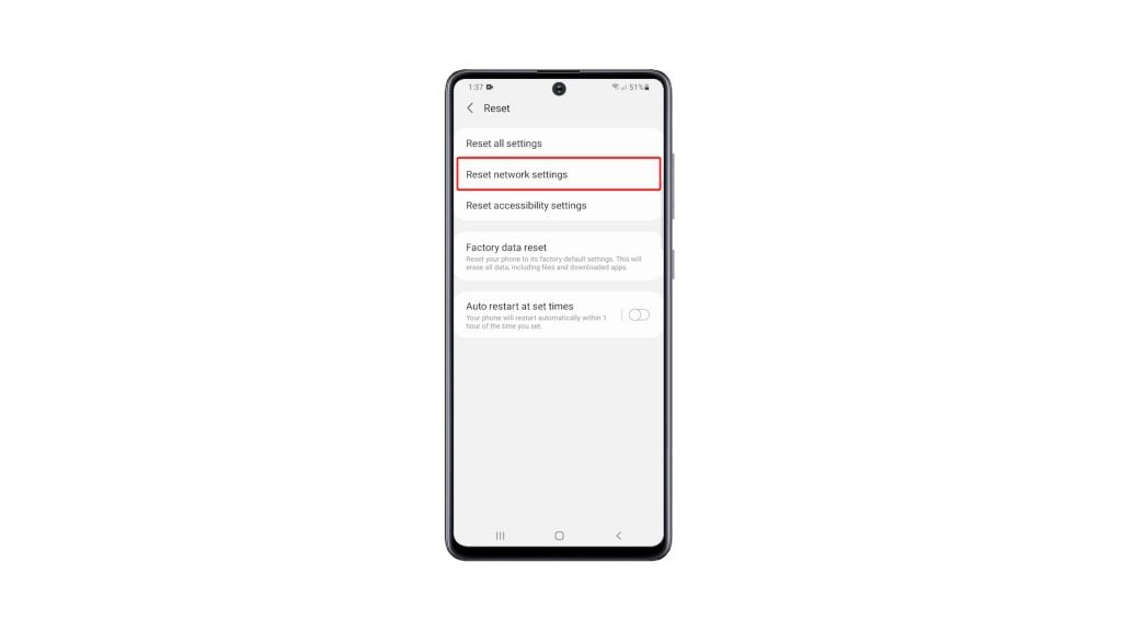 reset network settings galaxy a71 4