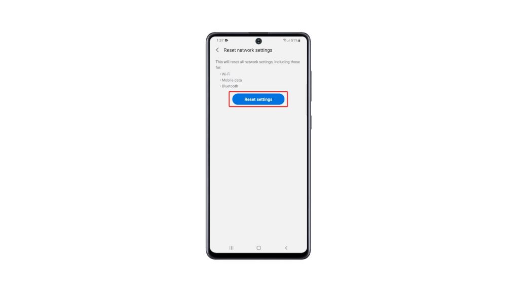 reset network settings galaxy a71 5
