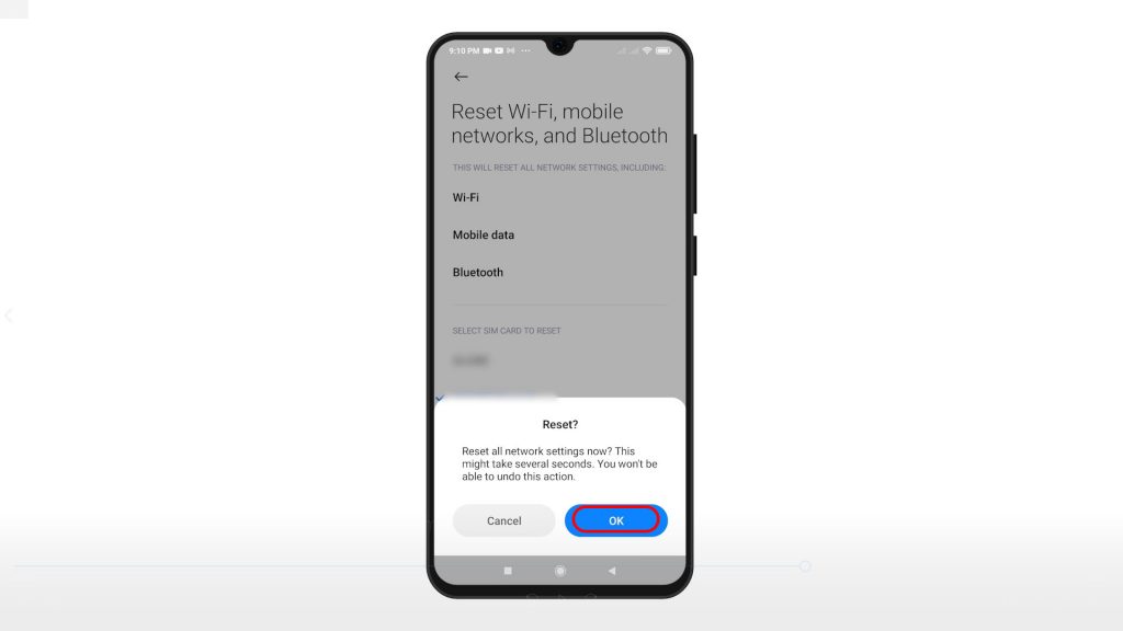 reset network settings xiaomi redmi note8pro OK