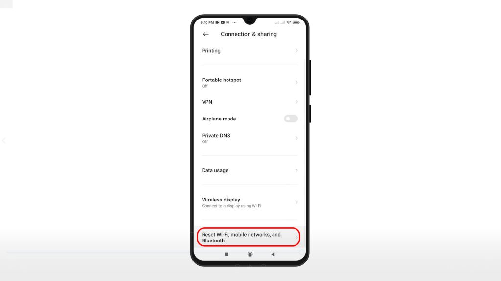 reset network settings xiaomi redmi note8pro reset