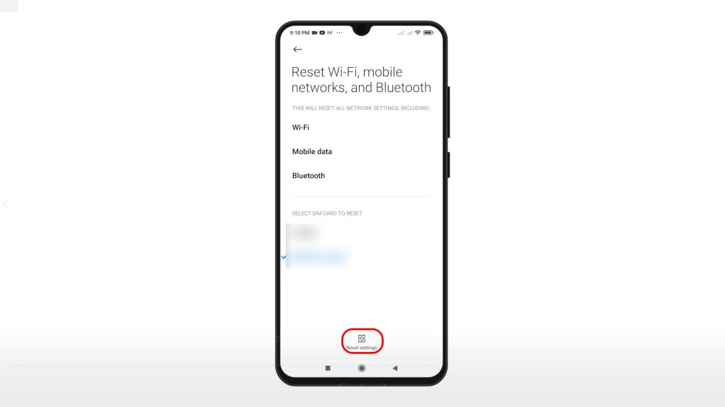 reset network settings xiaomi redmi note8pro resetsettings