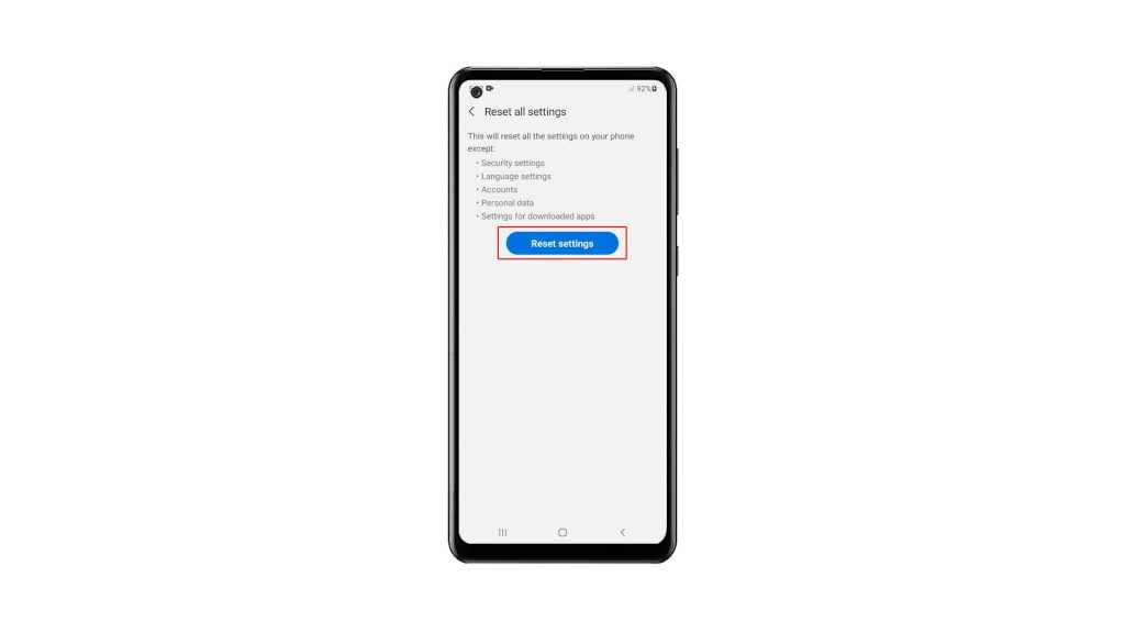 reset settings galaxy a21s 5