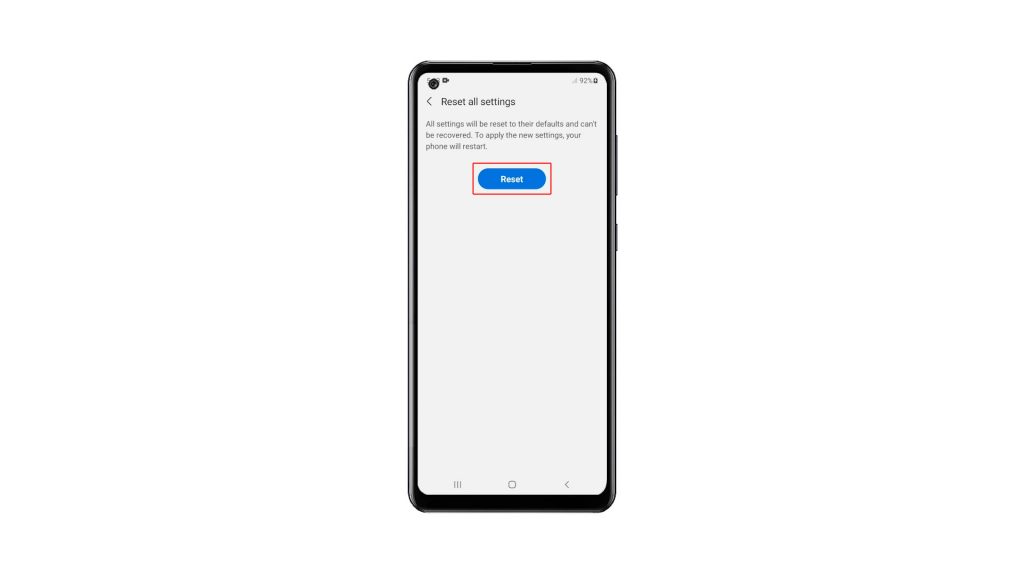 reset settings galaxy a21s 6