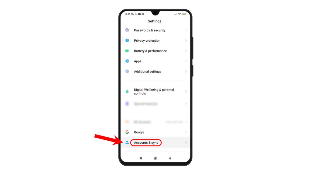 set up gmail account redmi note8pro acctsync