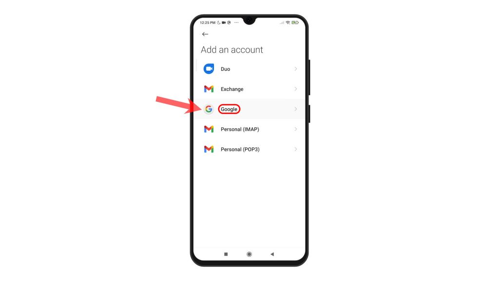 set up gmail account redmi note8pro google