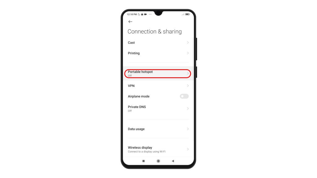 set up portable hotspot redmi note8 pro porths