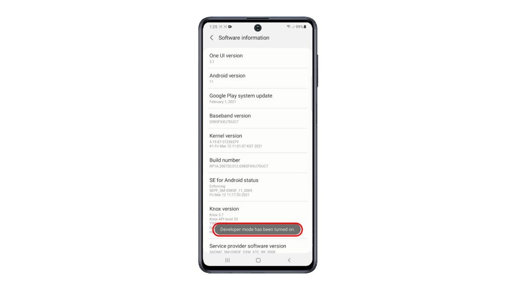 unlock developer options galaxy m51 urnwdev