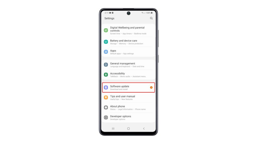 update the firmware galaxy a51 3