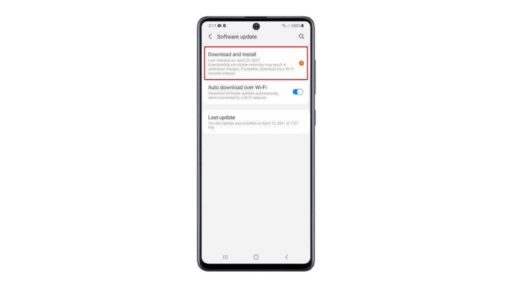 update the firmware galaxy a51 4