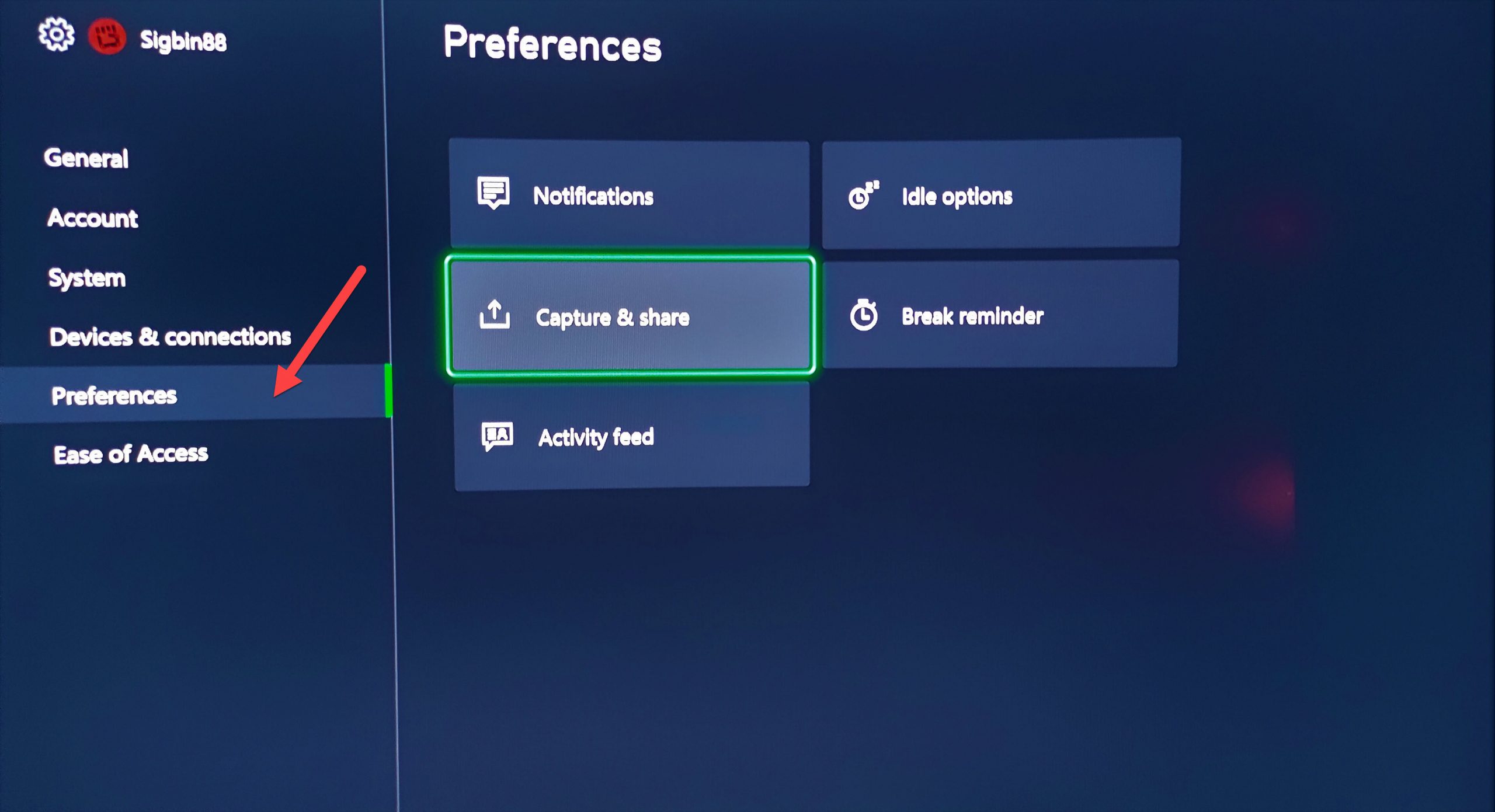 Configuring the capture settings on your Xbox Series X