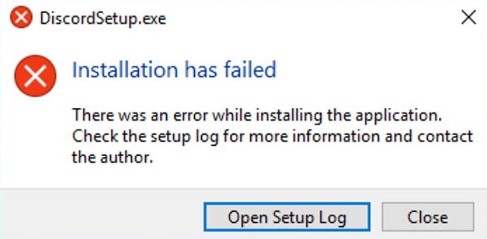 Discord installation has failed error