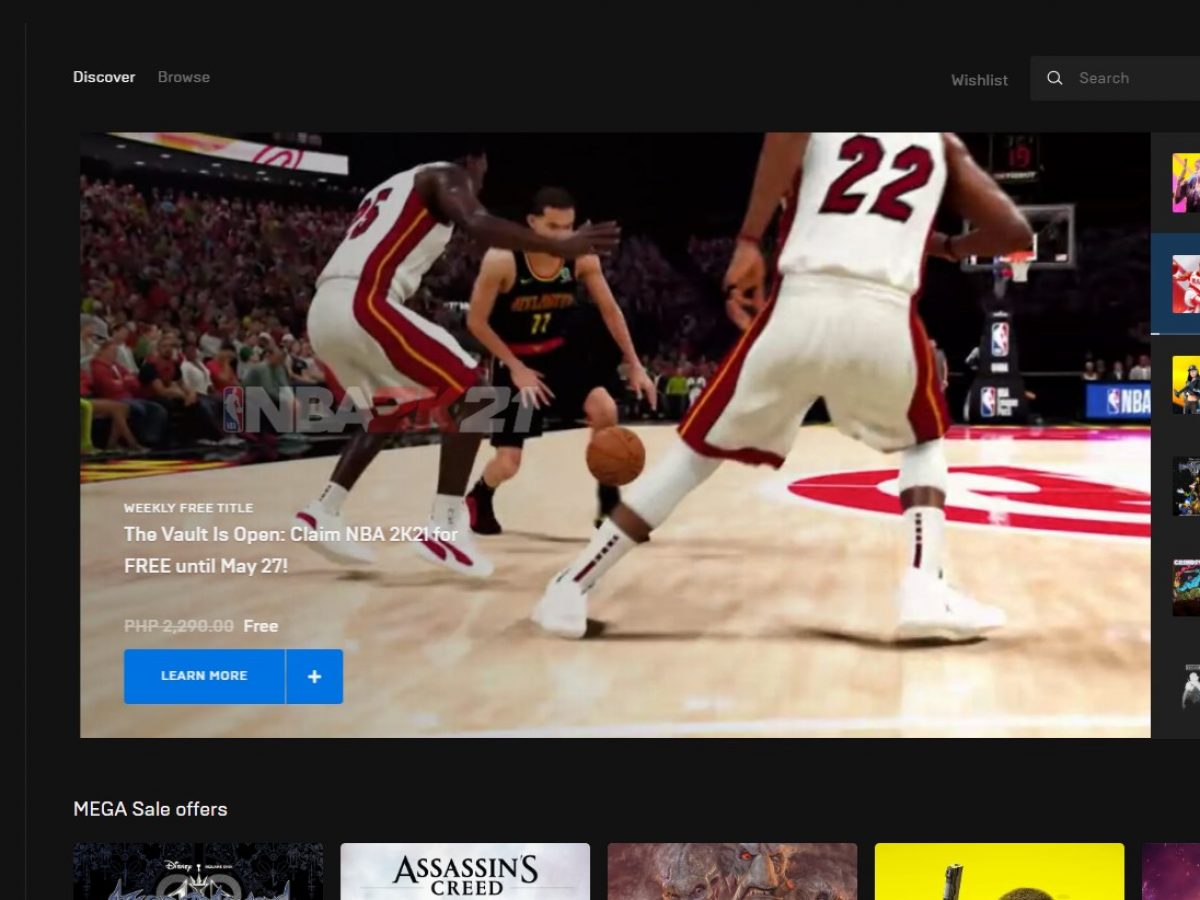 epic games launcher nba 2k21