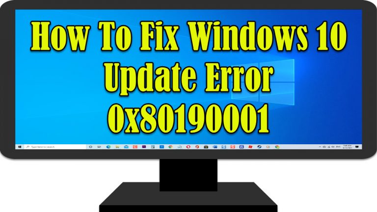Windows 10 Update Error 0x80190001