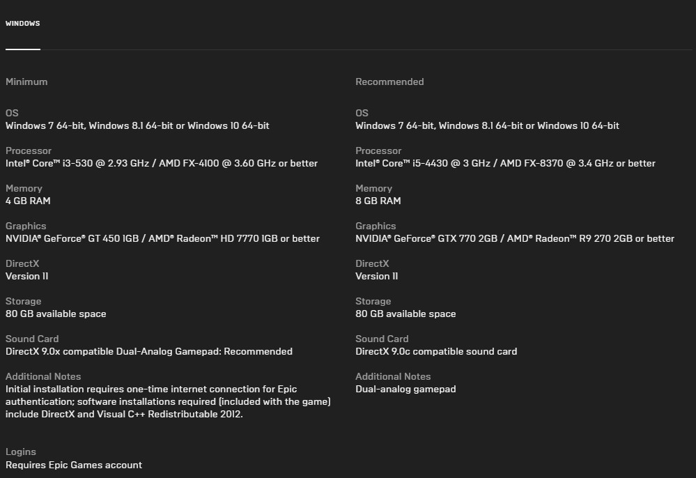 NBA 2k21 System requirements Epic