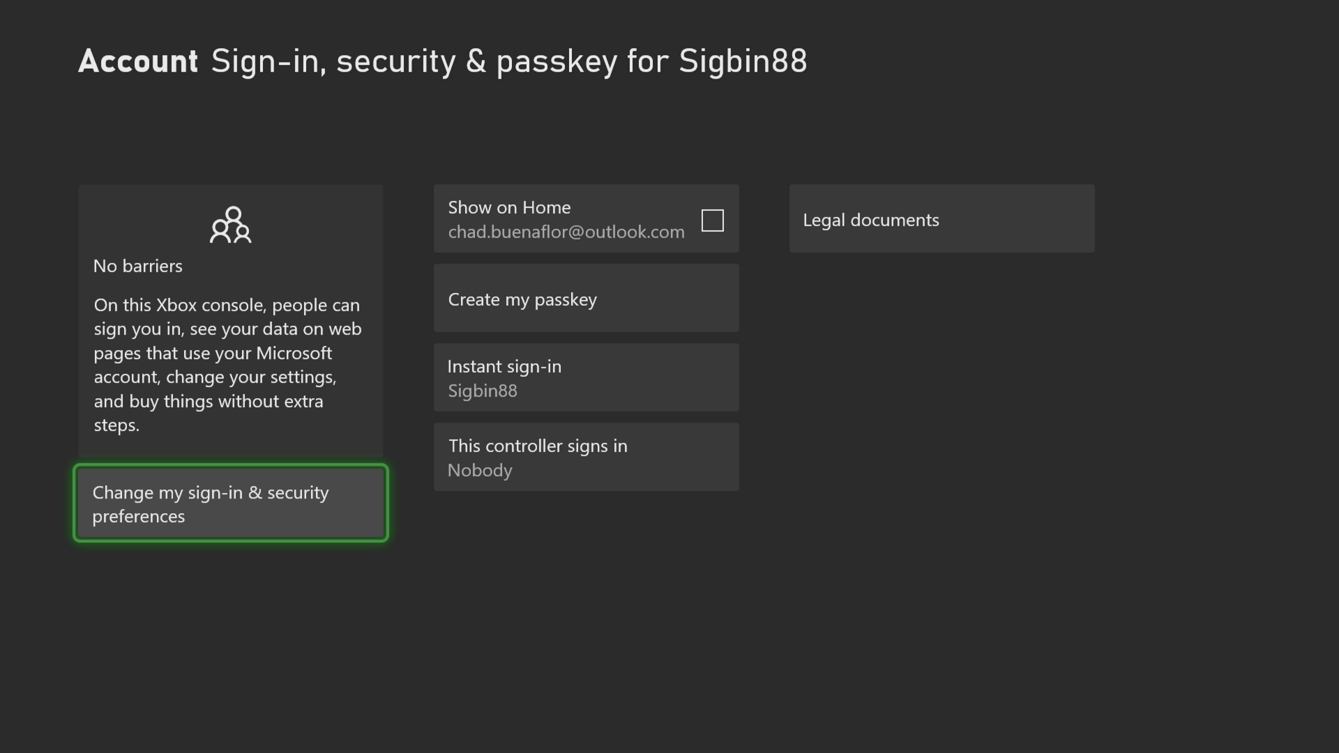 Select Change my sign-in & security preferences