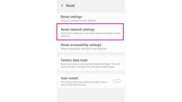 Reset Network Settings on Samsung Galaxy A20