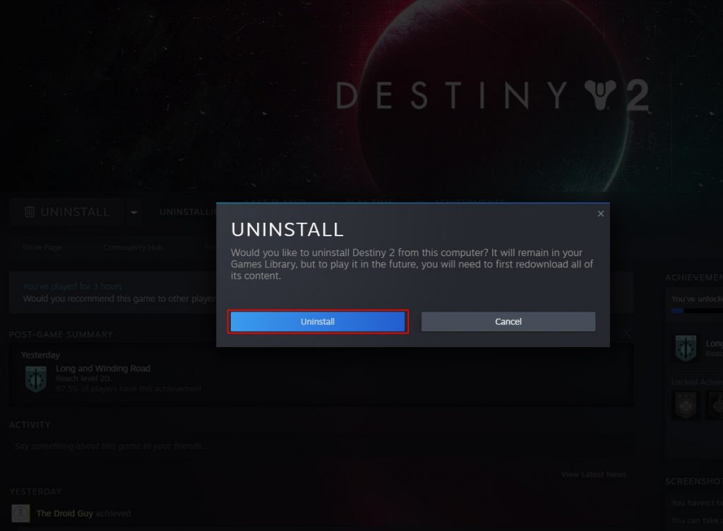 destiny 2 stops responding 5