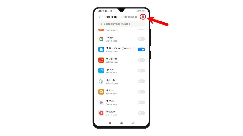 enable app lock redmi note 8 applocksettings