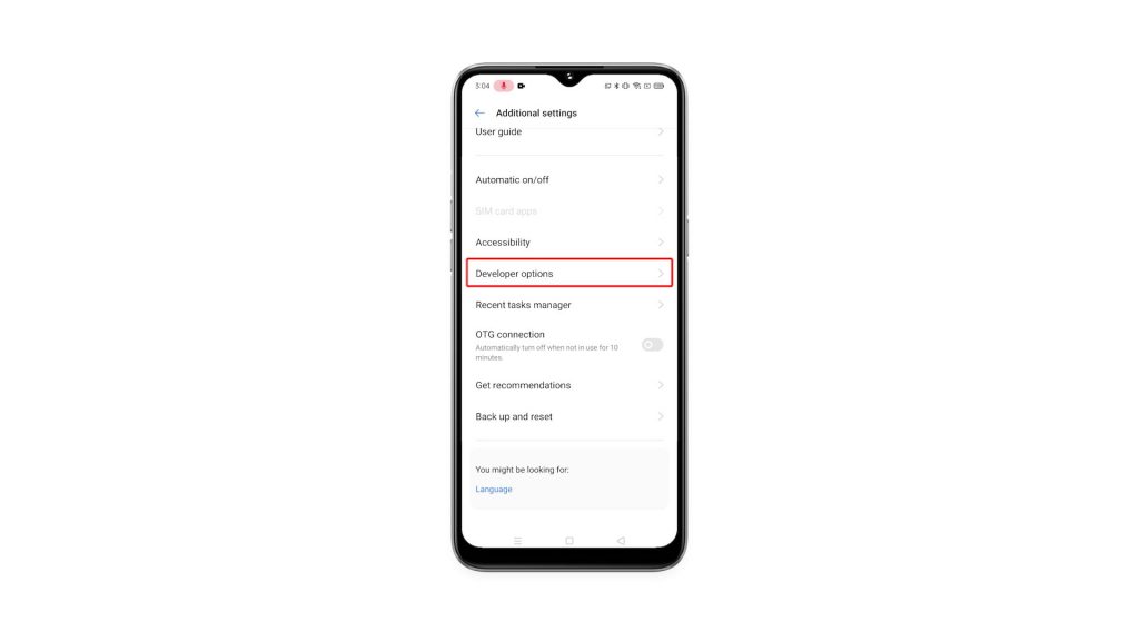 enable developer mode realme 6i 7