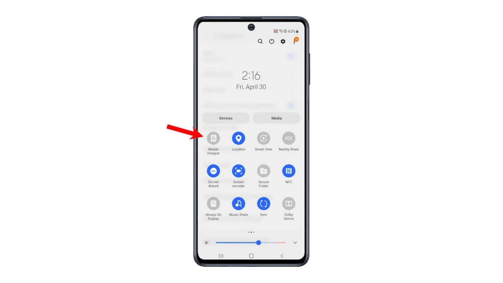 enable mobile hotspot galaxy m51 hotspot icon