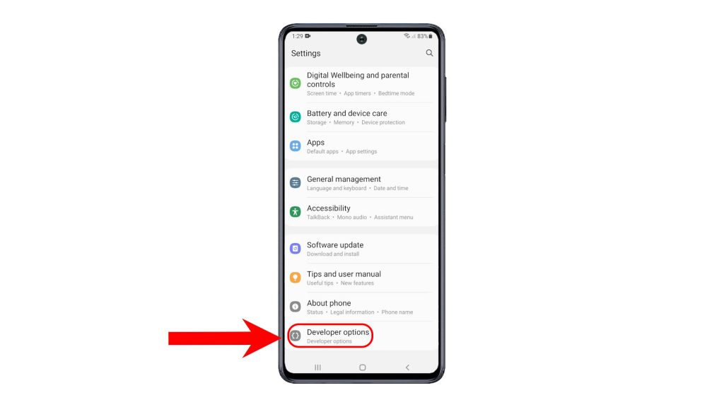 enable usb debugging mode galaxy a50 devoptions