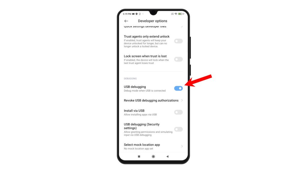 enable usb debugging redmi note8 switchon