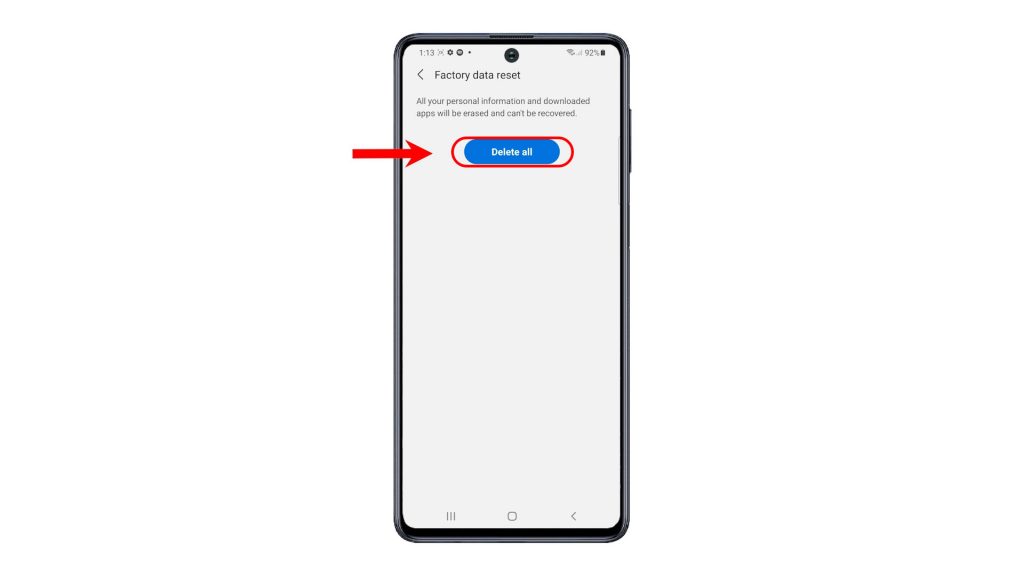 factory reset galaxy m62 via settings menu deleteall