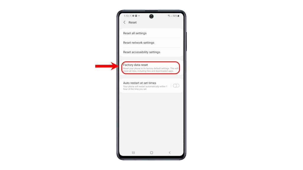 factory reset galaxy m62 via settings menu fdr