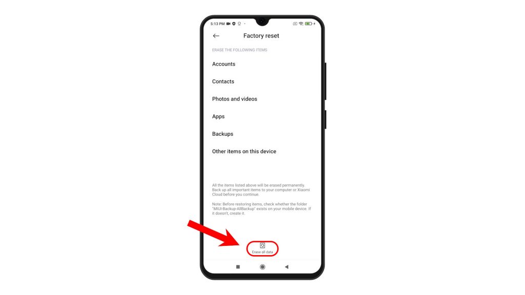 master reset factory reset redmi note 8 eraseall