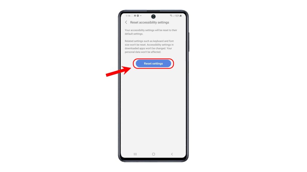 reset accessibility settings galaxy m62 resettings