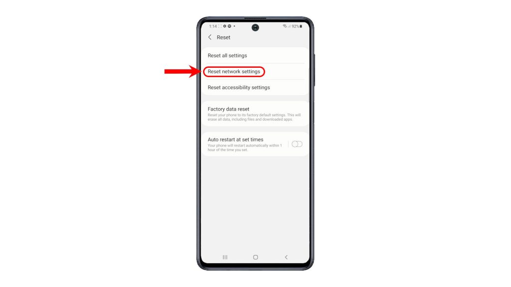 reset network settings galaxy m62 rns