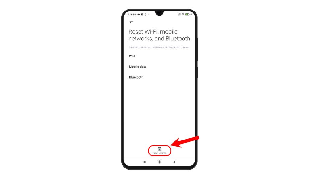 reset network settings redmi note8 resetsettings