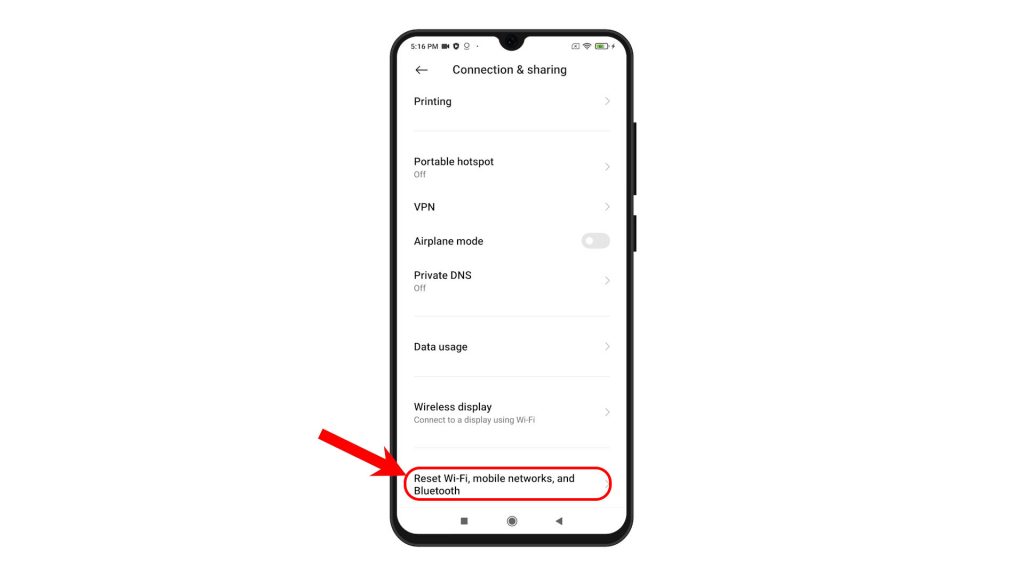 reset network settings redmi note8 resetwifi