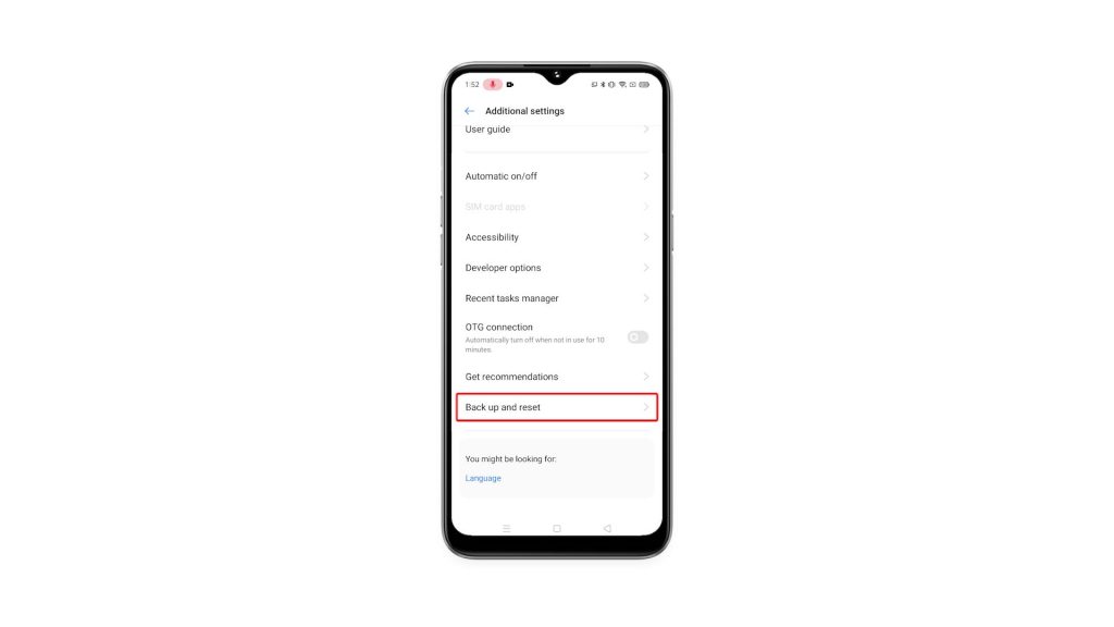 reset system settings realme 6i 3