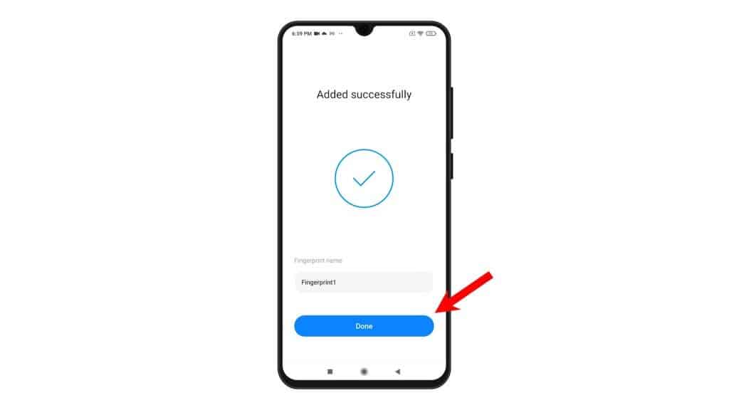 set up add fingerprint redmi note8 done