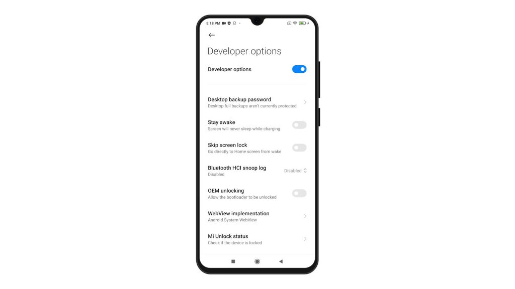 unlock developer options redmi note8 hidden features advancedoptions