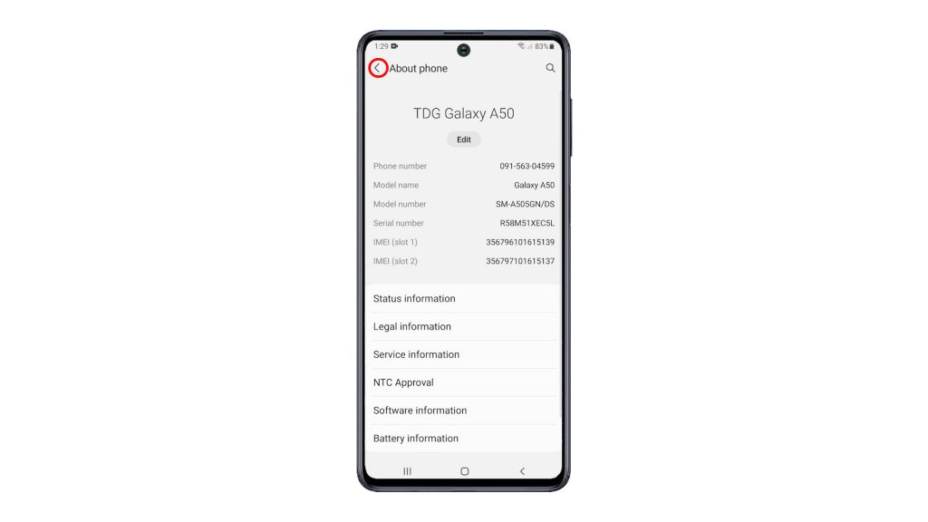 unlock galaxy a50 developer options backkey