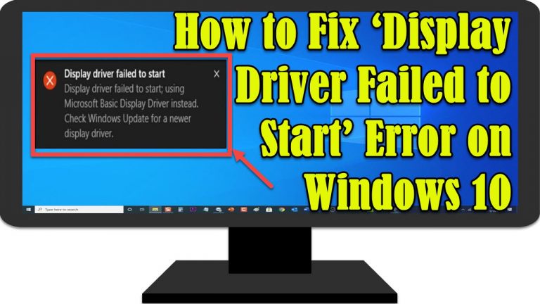 Display Driver Failed to Start