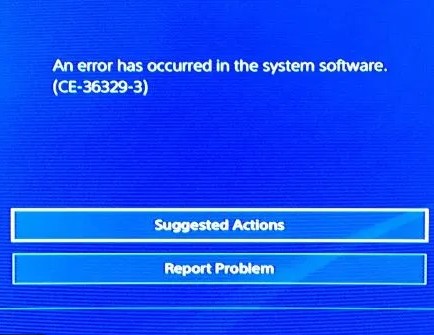 PS4 CE 36329 3 error