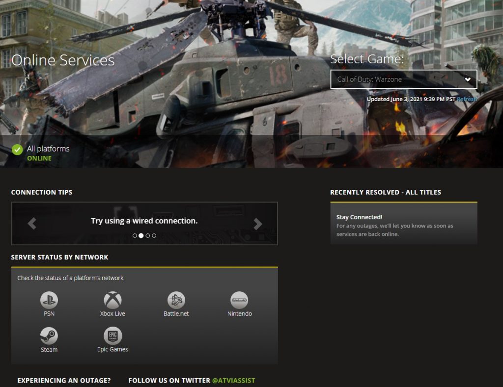 Warzone server status
