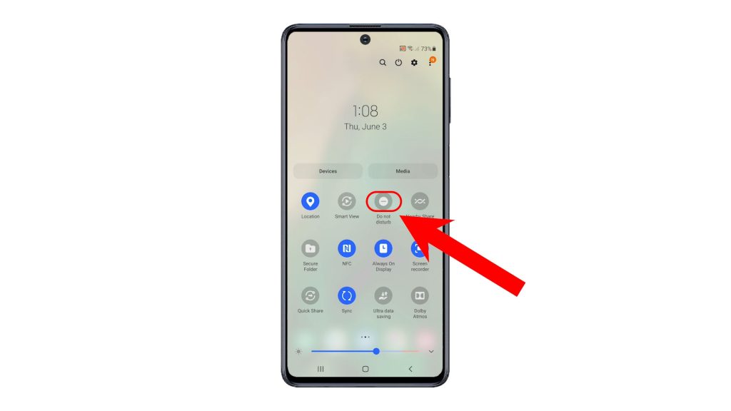 activate do not disturb mode galaxy m62 dndicon