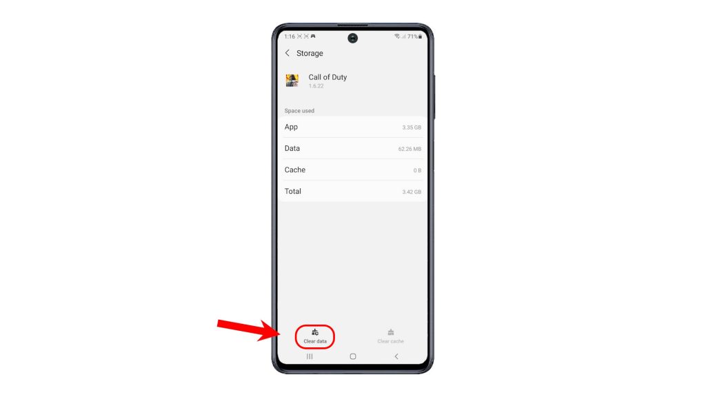 clear app data galaxy m62 cleardata