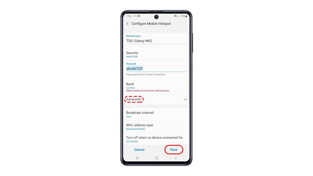 enable mobile hotspot galaxy m62 internet sharing advancedsave