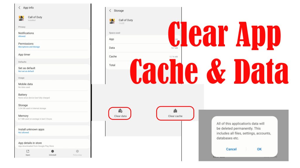 fix call of duty mobile wont launch clearappcachedata