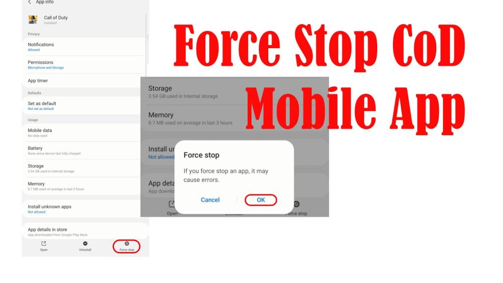 fix call of duty mobile wont launch forcestop